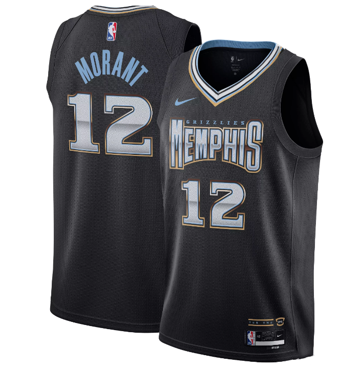 Youth Memphis Grizzlies #12 Ja Morant Black 2022/23 City Edition Stitched Basketball Jersey